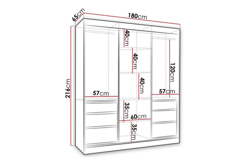 Aberfelt Barnskåp 180x216 cm Vit - Barn & bebis - Förvaring barnrum