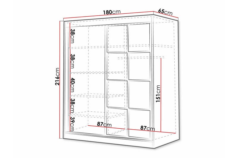 Aberfelt Barnskåp 180x216 cm Vit - Barn & bebis - Förvaring barnrum