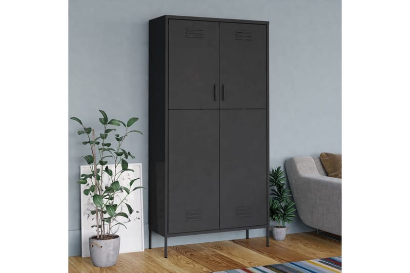 336243 garderob antracit 90x50x180 cm Stål - Grå - Barn & bebis - Förvaring barnrum - Barngarderob