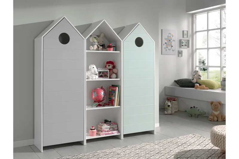 Bustorp Garderob- och hyllset - Vit/Grå/Mintgrön - Förvaring - Skåp - Garderobsskåp