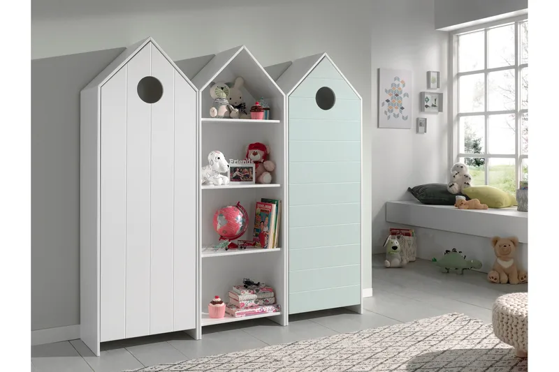 Bustorp Garderob- och hyllset - Vit/Mintgrön - Förvaring - Skåp - Garderobsskåp