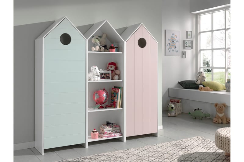 Bustorp Garderob- och hyllset, Vit/Rosa/Mintgrön