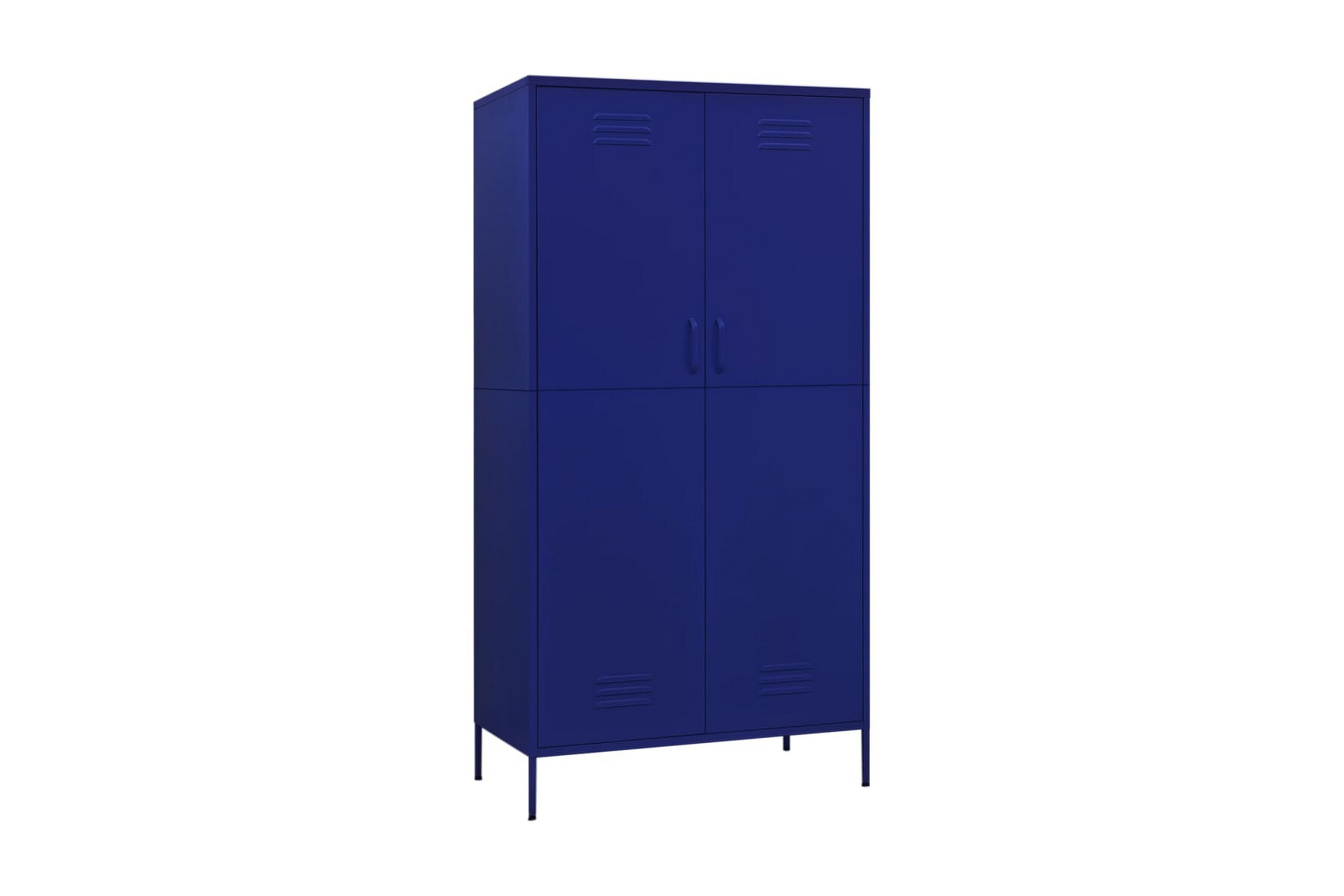 Garderob 90x50x180 cm marinblå stål – Blå