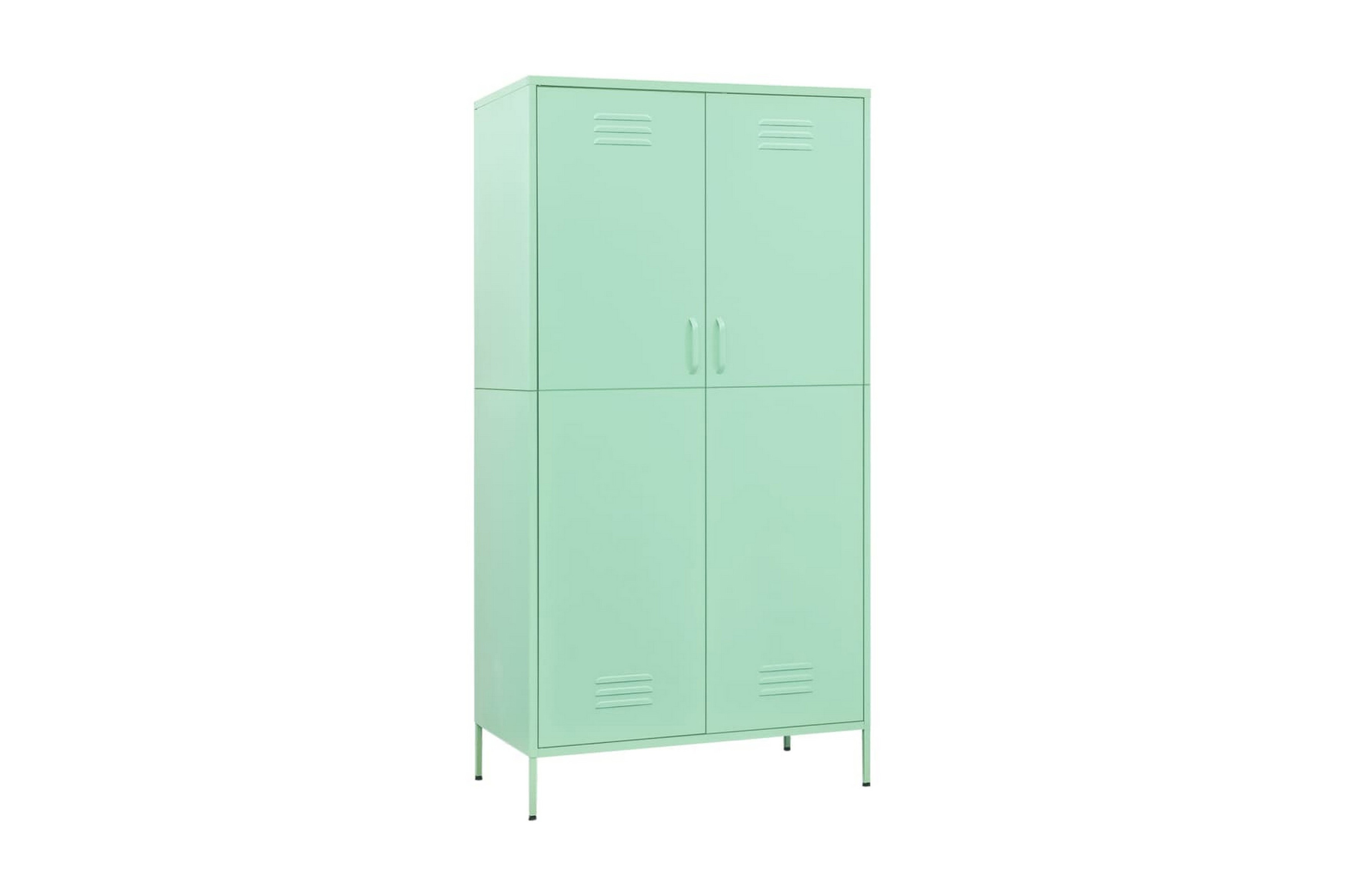 Garderob 90x50x180 cm mintgrön stål – Grön
