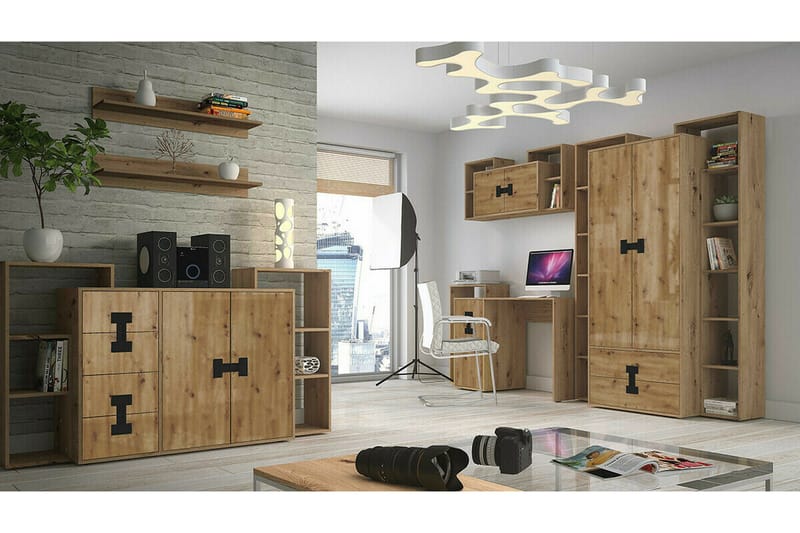 Castlebay Barnskåp 117x86 cm Brun - Barn & bebis - Förvaring barnrum