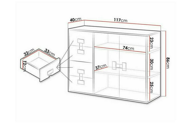Castlebay Barnskåp 117x86 cm Vit - Barn & bebis - Förvaring barnrum