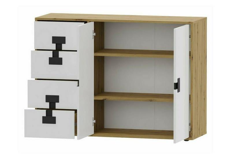 Castlebay Barnskåp 117x86 cm Vit - Barn & bebis - Förvaring barnrum