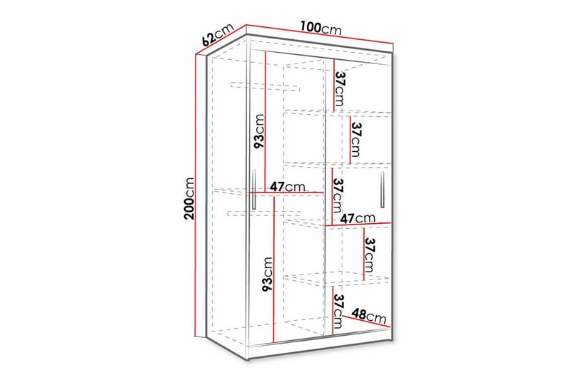 Dunvegan Garderob 100x200 cm Svart - Barn & bebis - Förvaring barnrum