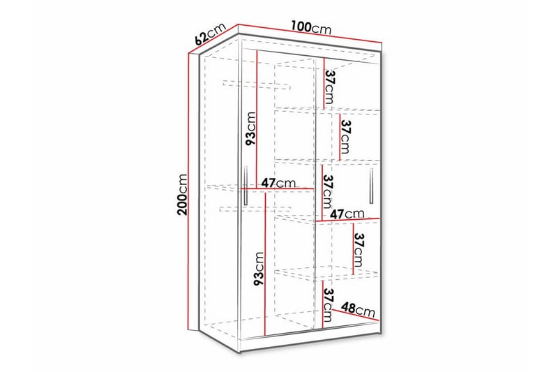 Dunvegan Garderob 100x200 cm Svart - Barn & bebis - Förvaring barnrum