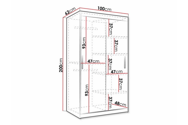 Dunvegan Garderob 100x200 cm Svart - Barn & bebis - Förvaring barnrum