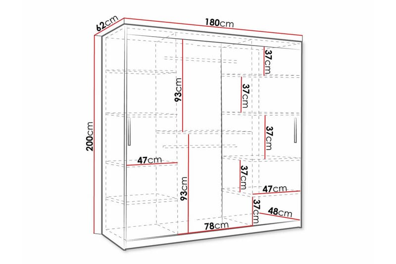 Dunvegan Garderob 180x200 cm Svart - Barn & bebis - Förvaring barnrum