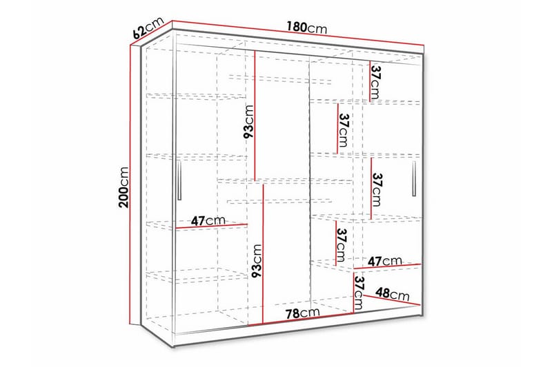Dunvegan Garderob 180x200 cm Svart - Barn & bebis - Förvaring barnrum