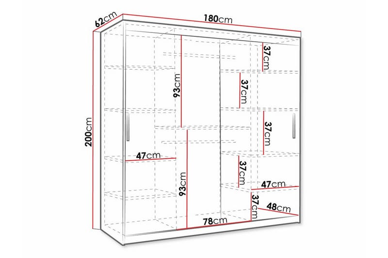Dunvegan Garderob 180x200 cm Svart - Barn & bebis - Förvaring barnrum