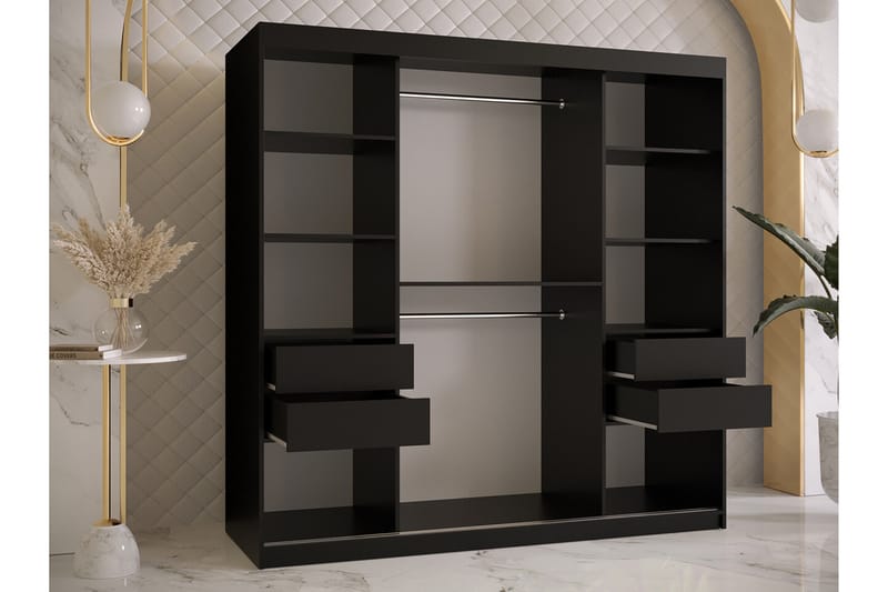 Dunvegan Garderob 180x200 cm Svart - Barn & bebis - Förvaring barnrum