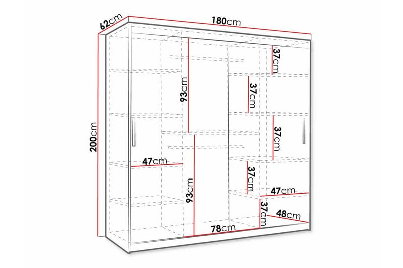 Dunvegan Garderob 180x200 cm Svart - Barn & bebis - Förvaring barnrum