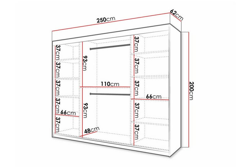 Dunvegan Garderob 250x200 cm Svart - Barn & bebis - Förvaring barnrum