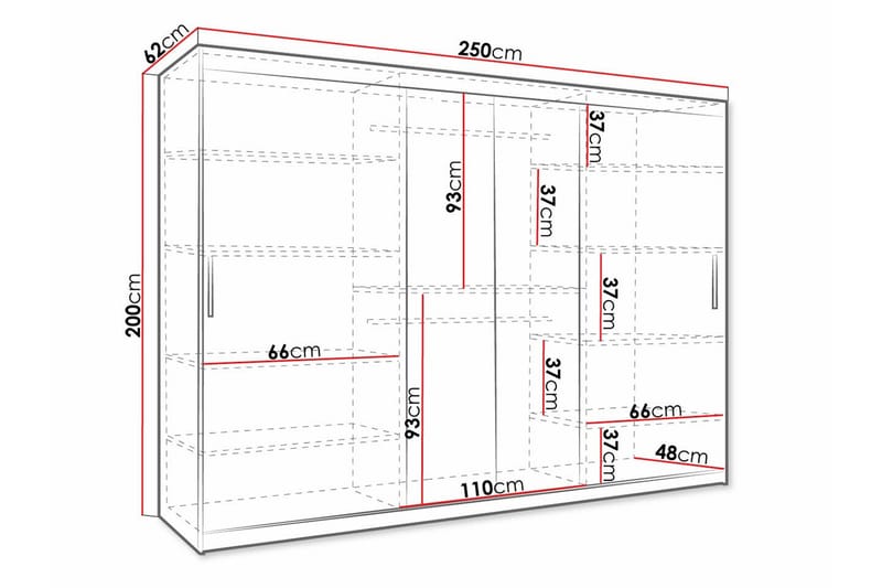 Dunvegan Garderob 250x200 cm Svart - Förvaring barnrum - Barnrum - Skåp barnrum