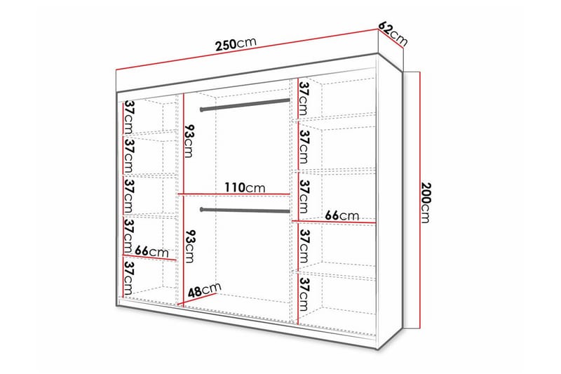Dunvegan Garderob 250x200 cm Vit - Barn & bebis - Förvaring barnrum