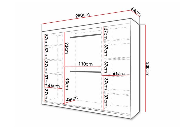 Dunvegan Garderob 250x200 cm Vit - Förvaring barnrum - Barnrum - Skåp barnrum