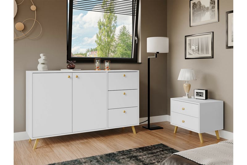 Emyvale Barnskåp 138x86 cm Vit - Barn & bebis - Förvaring barnrum