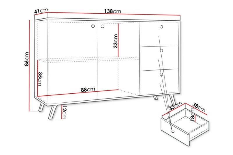 Emyvale Barnskåp 138x86 cm Vit - Barn & bebis - Förvaring barnrum