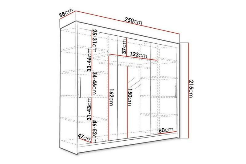 Glenmore Barnskåp 250x215 cm Svart - Barn & bebis - F�örvaring barnrum