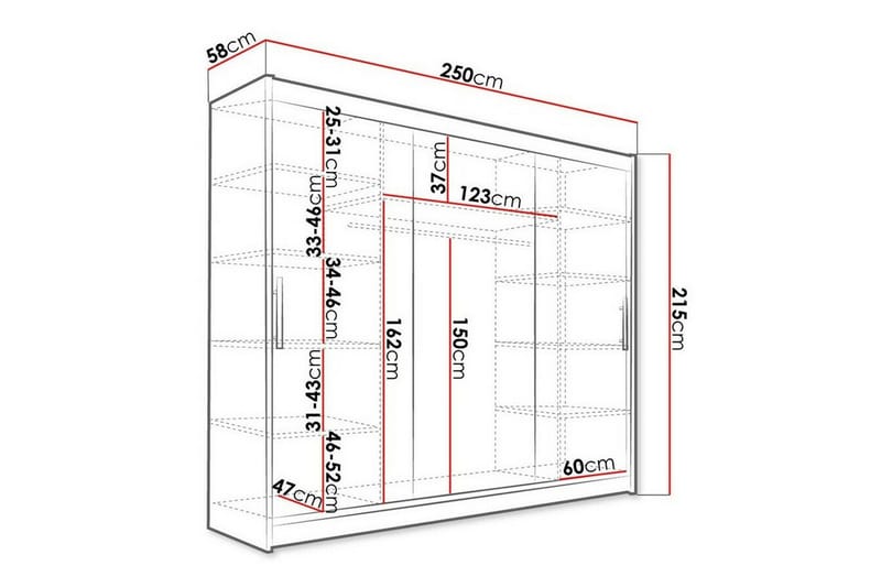 Glenmore Barnskåp 250x215 cm Svart - Förvaring barnrum - Barnrum - Skåp barnrum