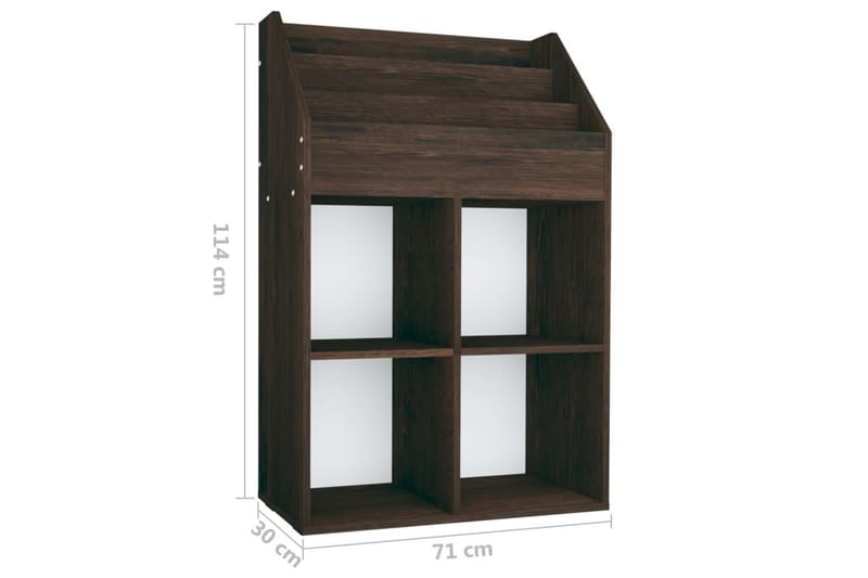 Tidningsställ för barn rökig ek 71x30x114 cm spånskiva - Rökig ek - Förvaring - Småförvaring - Förvaringsställ - Tidningsställ