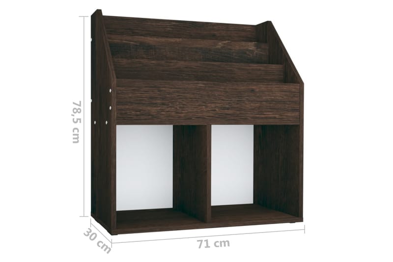 Tidningsställ för barn rökig ek 71x30x78,5 cm spånskiva - Brun - Barn & bebis - Förvaring barnrum - Hylla barnrum - Bokhylla barn
