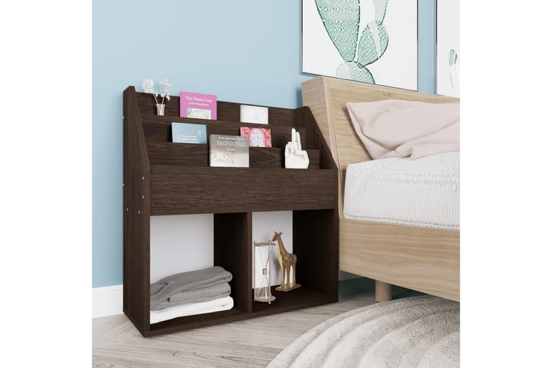 Tidningsställ för barn rökig ek 71x30x78,5 cm spånskiva - Brun - Barn & bebis - Förvaring barnrum - Hylla barnrum - Bokhylla barn