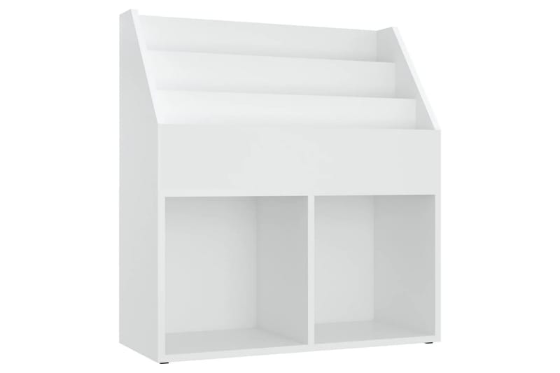 Tidningsställ för barn vit 71x30x78,5 cm spånskiva - Bokhylla barn - Förvaring barnrum - Barnrum