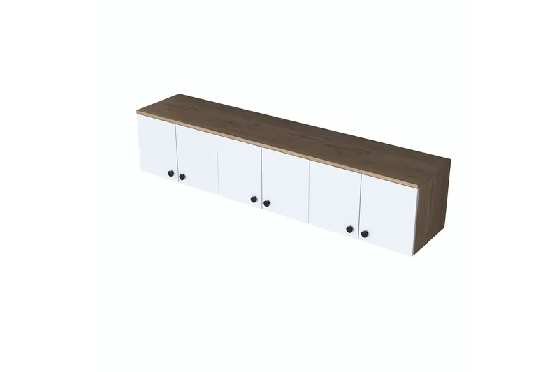 Jaibir Vägghylla 179,6x37,5 cm Brun/Vit - Hanah Home - Förvaring - Hyllor - Vägghylla