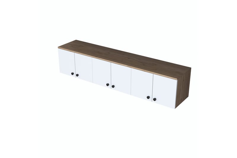 Jaibir Vägghylla 179,6x37,5 cm Brun/Vit - Hanah Home - Förvaring - Hyllor - Vägghylla