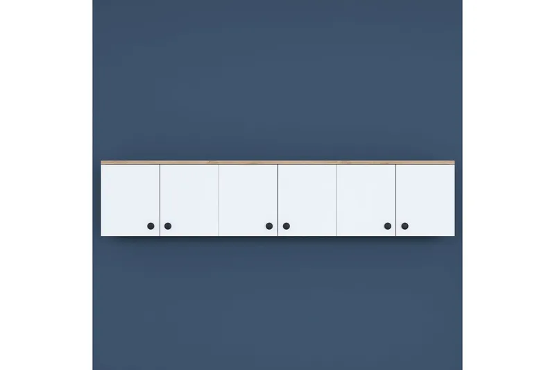 Jaibir Vägghylla 179,6x37,5 cm Brun/Vit - Hanah Home - Förvaring - Hyllor - Vägghylla