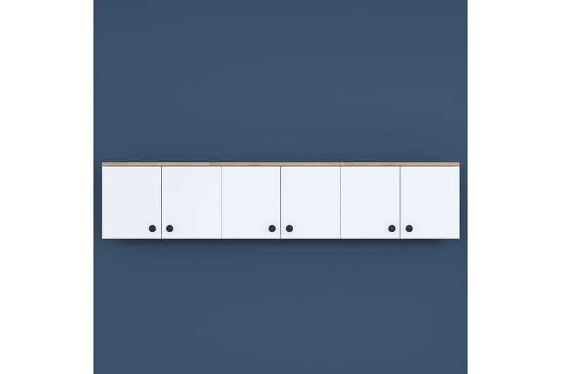 Jaibir Vägghylla 179,6x37,5 cm Brun/Vit - Hanah Home - Förvaring - Hyllor - Vägghylla