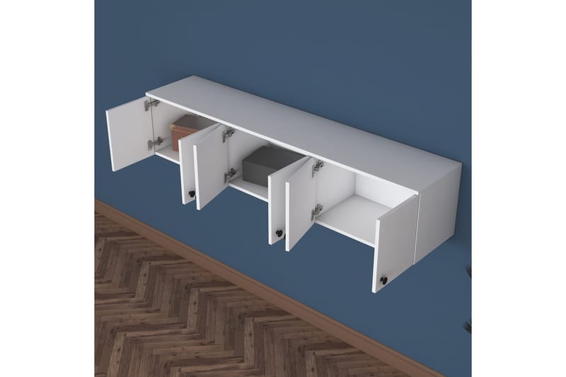 Jaibir Vägghylla 179,6x37,5 cm Vit - Hanah Home - Förvaring - Hyllor - Vägghylla