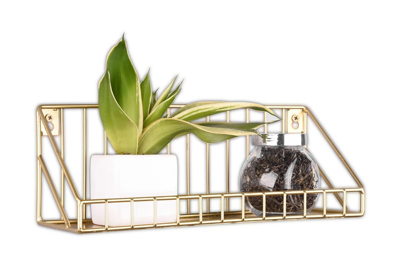KATJA Hylla 30x11x11 cm Guld - Guld - Förvaring - Hyllor - Vägghylla