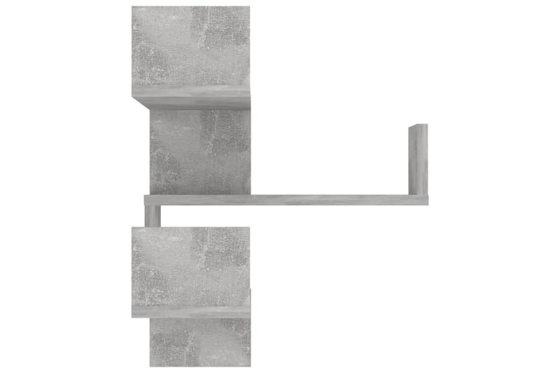 Vägghylla hörn betonggrå 40x40x50 cm spånskiva - Betonggrå - Kökshylla - Vägghylla