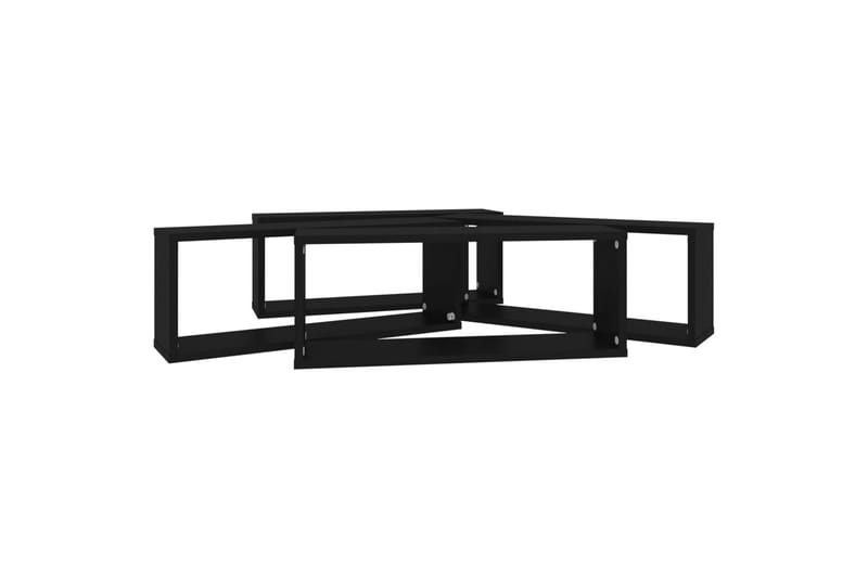 Vägghylla kubformad 4 st svart 60x15x23 cm spånskiva - Svart - Förvaring - Köksförvaring - Kökshylla