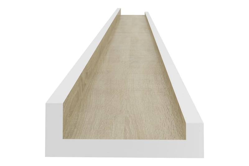 Vägghyllor 2 st vit och sonoma-ek 115x9x3 cm - Vit/ek - Förvaring - Köksförvaring - Kökshylla