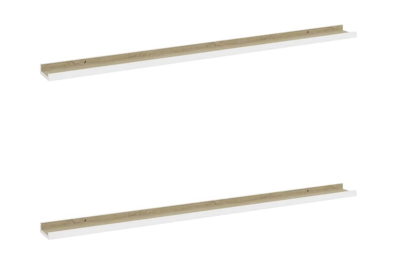 Vägghyllor 2 st vit och sonoma-ek 115x9x3 cm - Vit/ek - Förvaring - Köksförvaring - Kökshylla