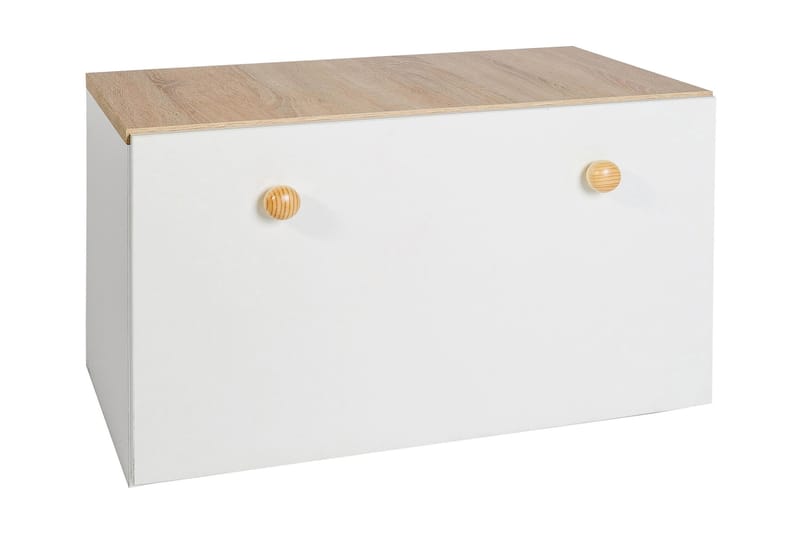 INGARA Leksakslåda 70,6x41,6x41,6 cm Vit/Sonomaek - Leksakslådor - Förvaring barnrum - Barnrum