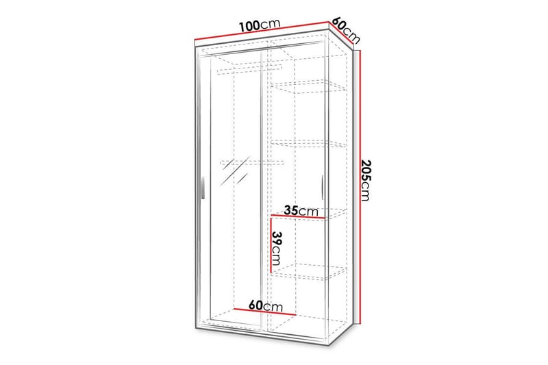 Midford Barnskåp 100x205 cm Vit - Barn & bebis - Förvaring barnrum