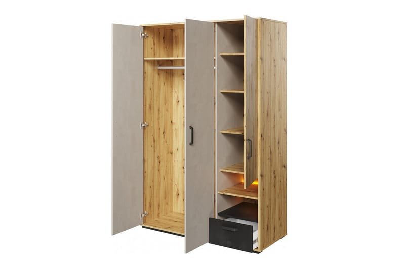 Rathmore Barnskåp 130x195 cm Svart - Barn & bebis - Förvaring barnrum