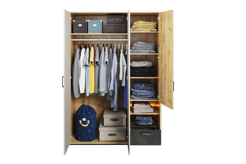 Rathmore Barnskåp 130x195 cm Svart - Barn & bebis - Förvaring barnrum