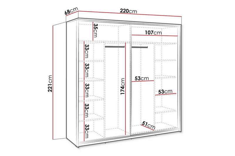 Rathmore Barnskåp 220x221 cm Svart - Barn & bebis - Förvaring barnrum