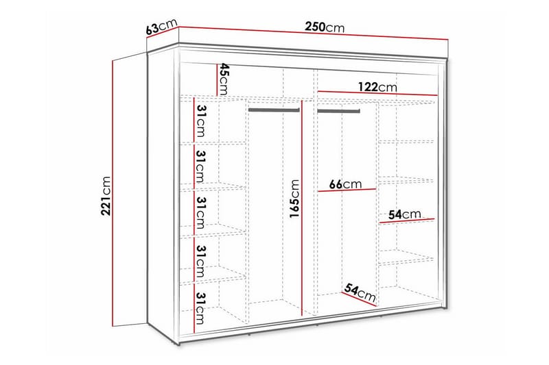 Rathmore Barnskåp 250x221 cm Svart - Förvaring barnrum - Barnrum - Skåp barnrum