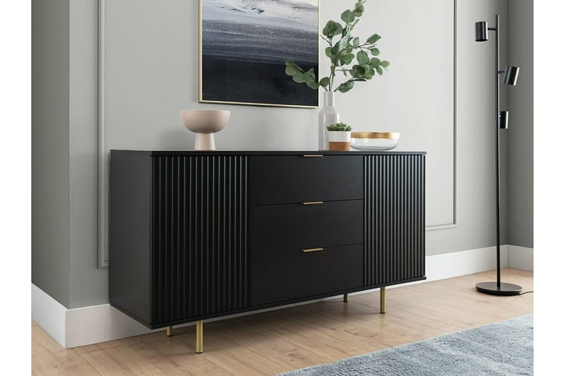 Staffin Barnskåp 150x80 cm Svart - Barn & bebis - Förvaring barnrum
