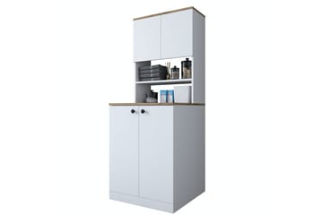 Akashya Badrumsskåp 70x183,6 cm Vit/Brun - Hanah Home - Förvaring - Badrumsförvaring & tvättstuga inredning - Badrumsskåp