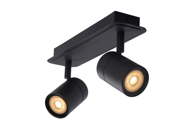 LENNERT Taklampa Badrum 2 Lampor Svart - Lucide - Badrumsbelysning - Badrumslampa tak